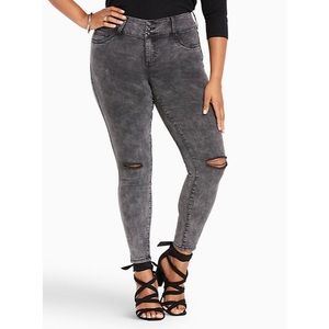 Torrid black acid wash jeggings